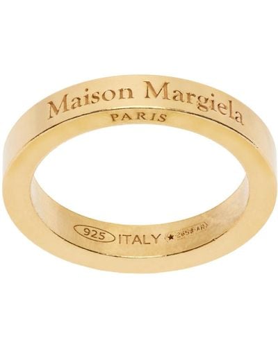 Maison Margiela Gold Logo Ring - Metallic