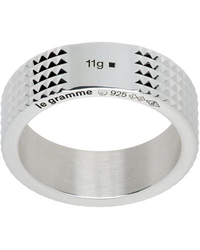Le Gramme 'la 11g' Guilloché Ribbon Ring - Metallic