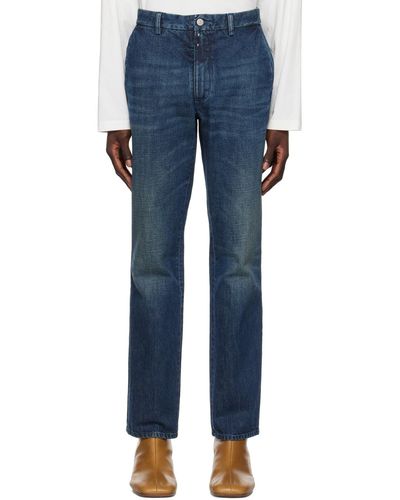 MM6 by Maison Martin Margiela Navy Faded Jeans - Blue