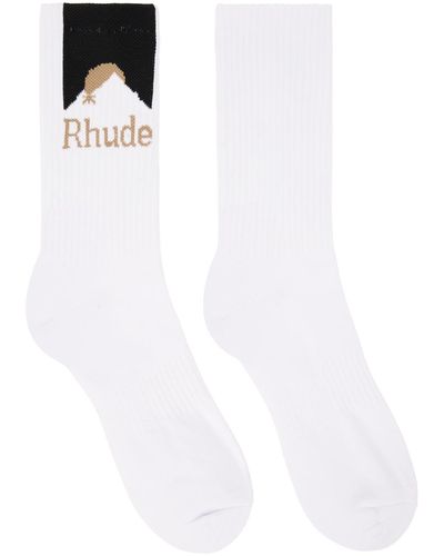 Rhude ホワイト Moonlight スポーツソックス