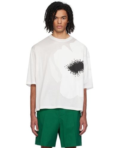 Valentino T-shirt blanc à image e - Vert