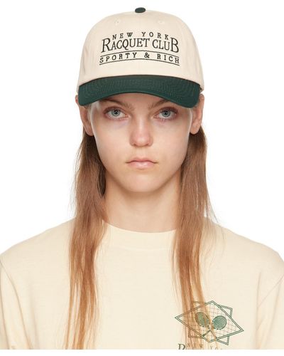 Sporty & Rich Beige Ny Racquet Club Cap - Green