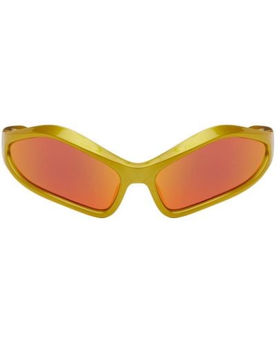 Balenciaga Yellow Fennec Oval Sunglasses - Multicolour