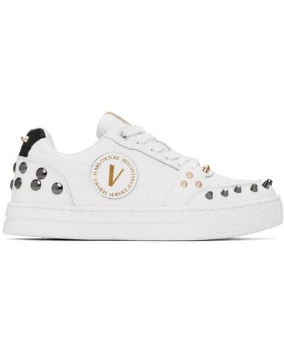 Versace White Court 88 Spiked Sneakers - Black