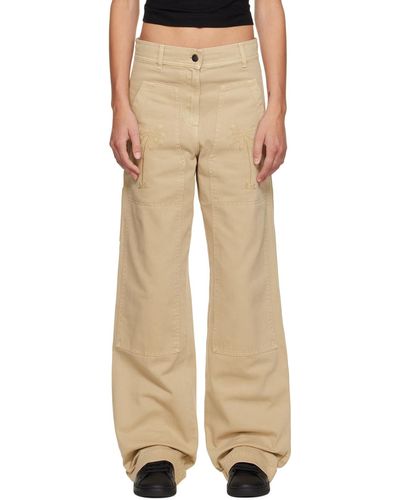 Palm Angels Bull Cargo Trousers - Natural