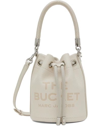 Marc Jacobs White 'the Leather Mini Bucket' Bag - Natural