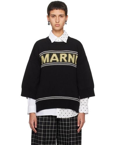 Marni スリット セーター - ブラック