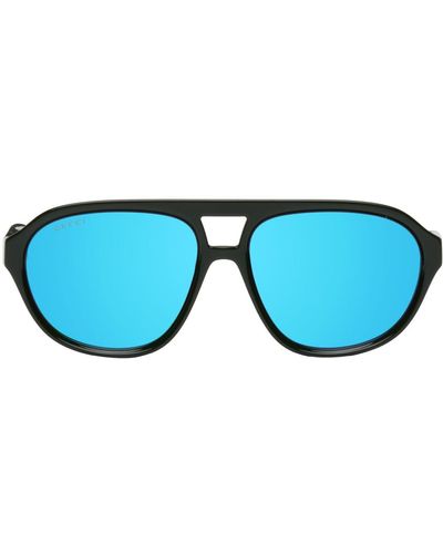 Gucci Green Aviator Sunglasses - Blue