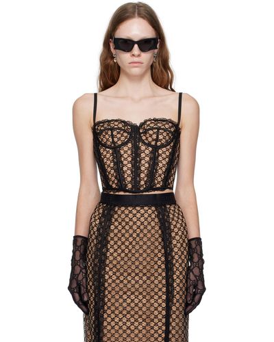 Gucci Corset noir à motif gg