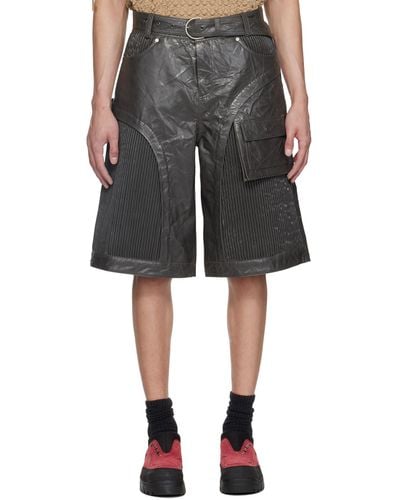 ANDERSSON BELL Sunbird Faux-Leather Shorts - Black