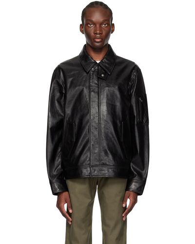 Helmut Lang Black Flight Leather Jacket