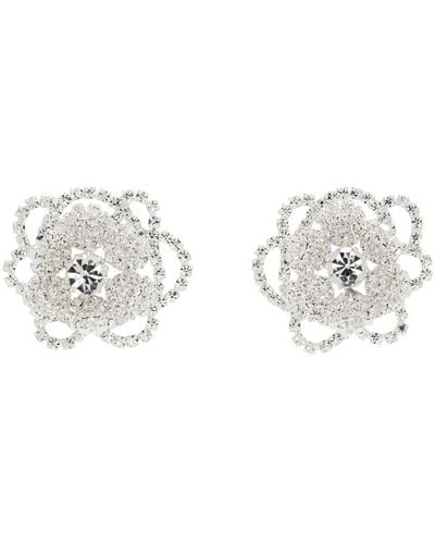 Magda Butrym Crystal Blooming Flower Earrings - Black