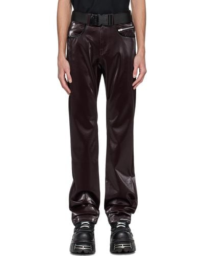 99% Is Burgundy 'att1%tude' Always Glossy Faux-leather Trousers - Black