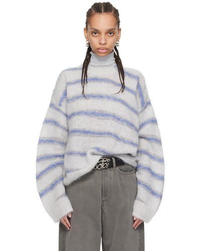 Acne Studios Gray & Blue Stripe Sweater