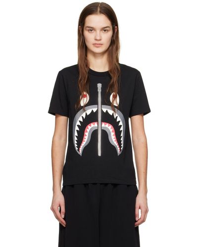 A Bathing Ape T-shirt noir à requin emblématique