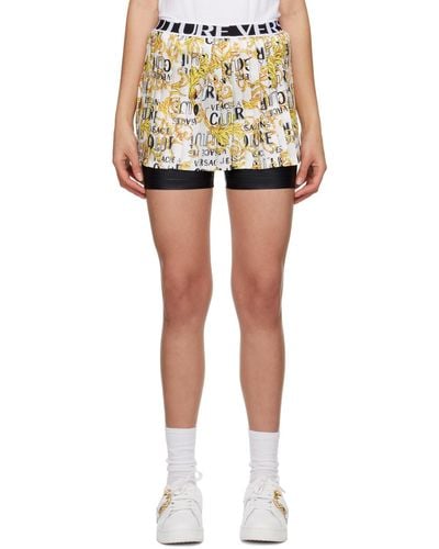 Versace Jeans Couture White Print Shorts - Black