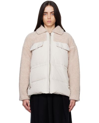 Meteo by Yves Salomon Panelled Jacket - Natural