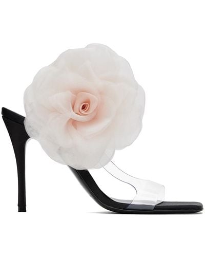 Magda Butrym Organza Flower Heeled Sandals - Black