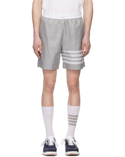 Thom Browne Grey 4-bar Shorts - Black