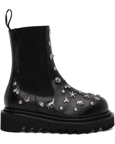 Toga Embellished Boots - Black