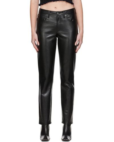 Agolde Ae 90s Recycled Leather Trousers - Black