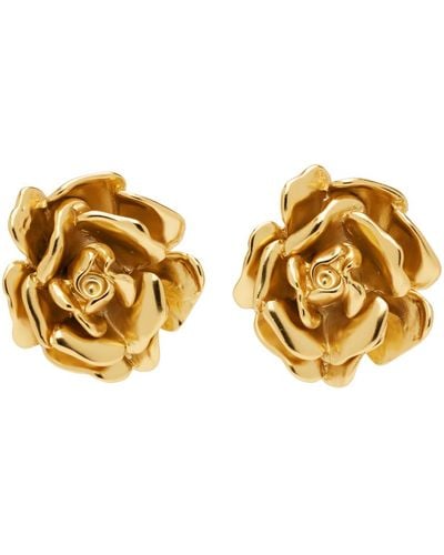 Blumarine Rose Earrings - Metallic