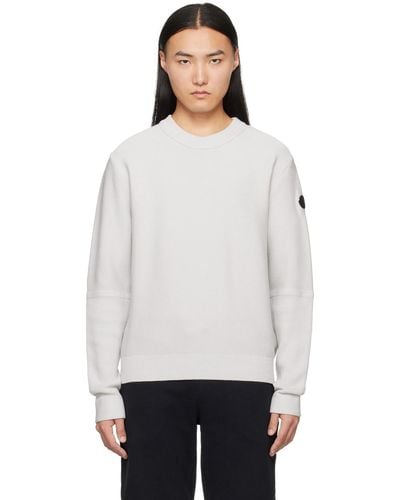 Moncler Gray Patch Sweater - White