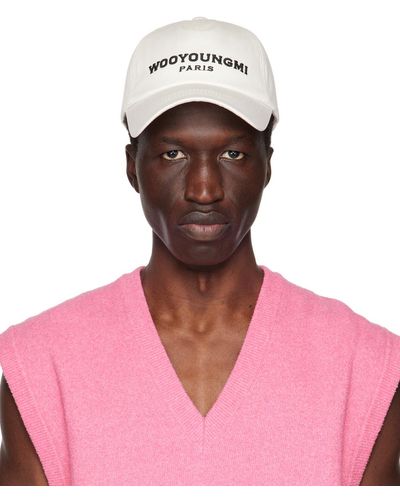 WOOYOUNGMI White Embroidered Cap - Pink
