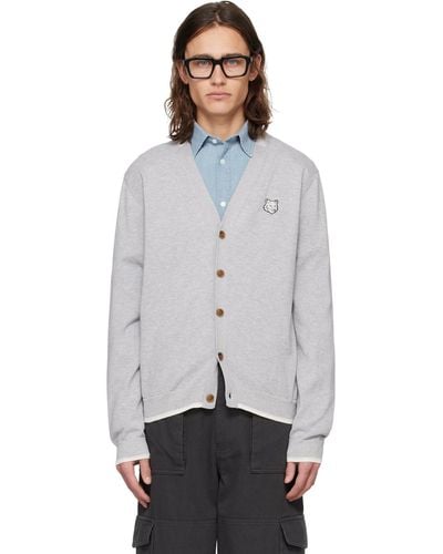 Maison Kitsuné Bold Fox Head Cardigan - White