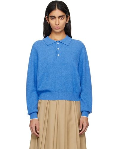 DUNST Spread Collar Sweatshirt - Blue