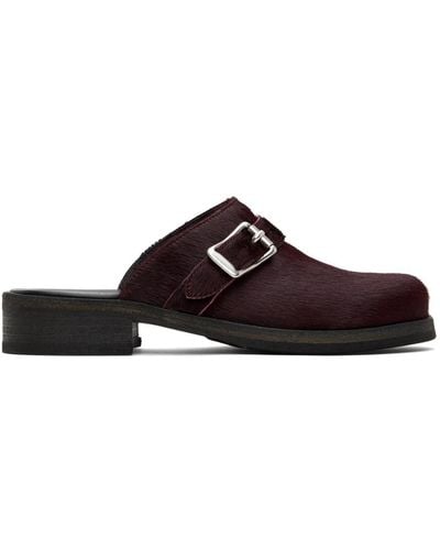 Our Legacy Burgundy Camion Mules - Black