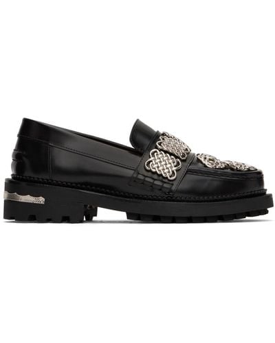 Toga Ssense Exclusive Embellished Loafers - Black