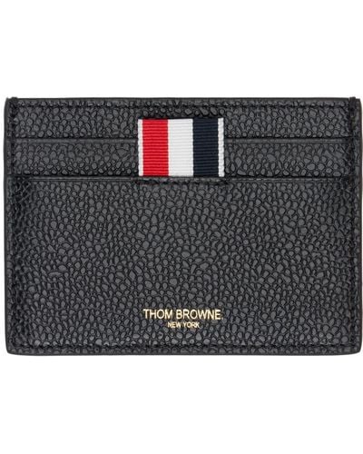 Thom Browne Pebbled Leather Card Holder - Black