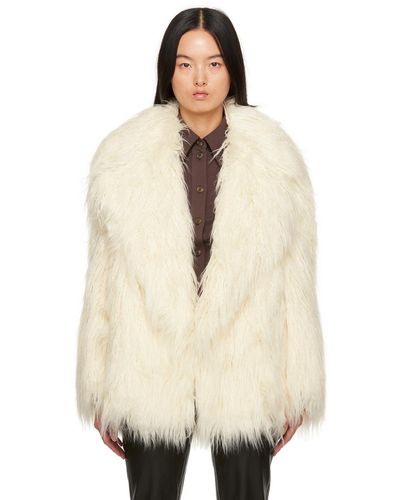 Frankie Shop Off-white Liza Faux-fur Jacket - Natural