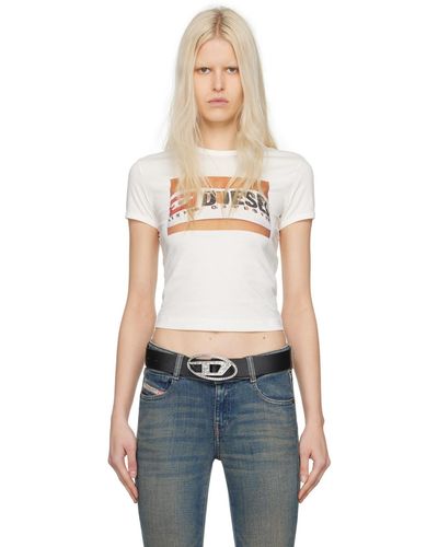DIESEL T-shirt T-Uncutie-Long-N17 blanc cassé - Neutre