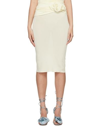 Magda Butrym Off-white Wrap Midi Skirt - Natural