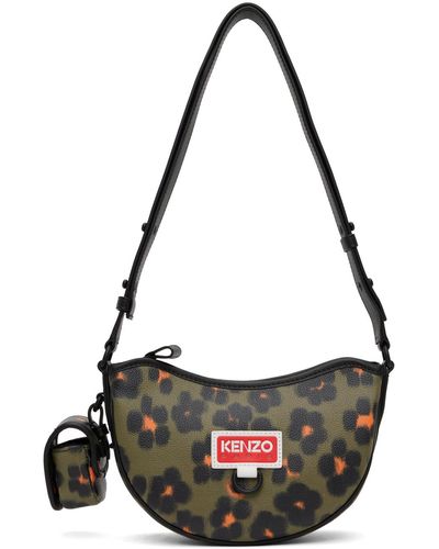 KENZO Sac kaki à écusson à logo - Noir