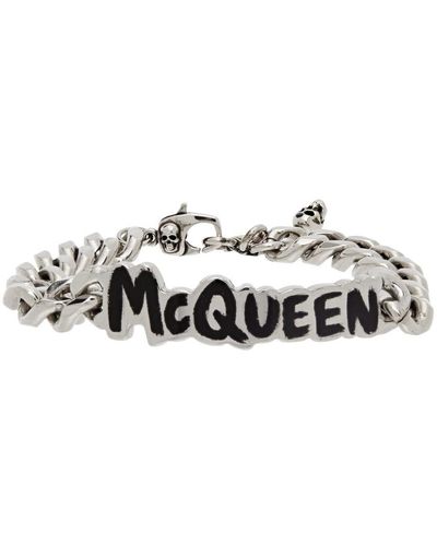 Alexander McQueen Bracelet argenté en chaîne - Métallisé