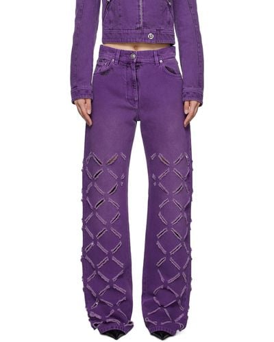 Versace Purple Medusa Jeans