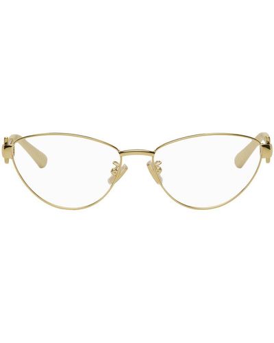 Bottega Veneta Gold Turn Cat-eye Glasses - Black