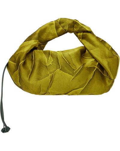 Dries Van Noten Yellow Crinkled Bag - Green