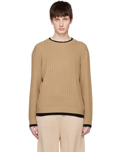 Moschino Brown Layered Sweater - Natural