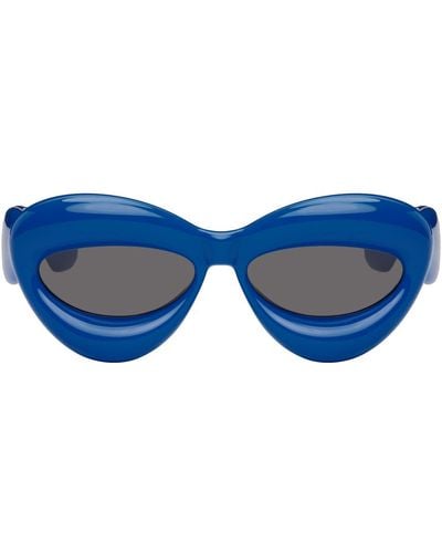 Loewe Lunettes de soleil œil-de-chat épaisses bleues
