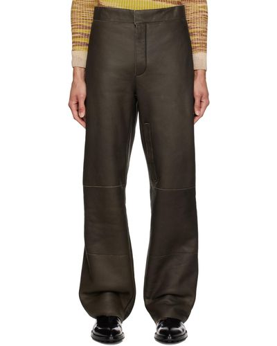 Jacquemus 'le Pantalon Pastre' Leather Pants - Black