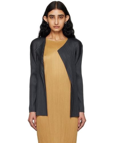 Pleats Please Issey Miyake Monthly Colours March Cardigan - Black