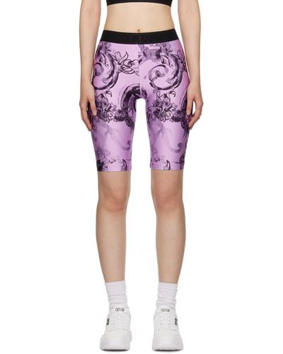 Versace Purple Printed Shorts - Pink
