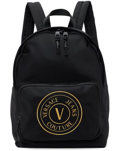Versace Black V-emblem Backpack