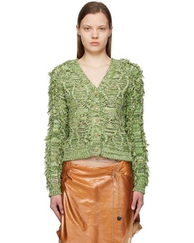 ANDERSSON BELL Fringe Two Way Cardigan - Green