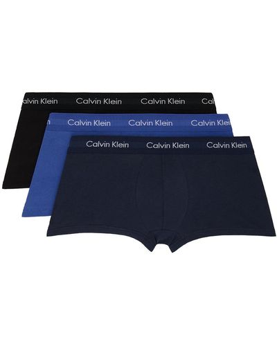 Calvin Klein マルチカラー ローライズ ボクサー 3枚セット - ブルー