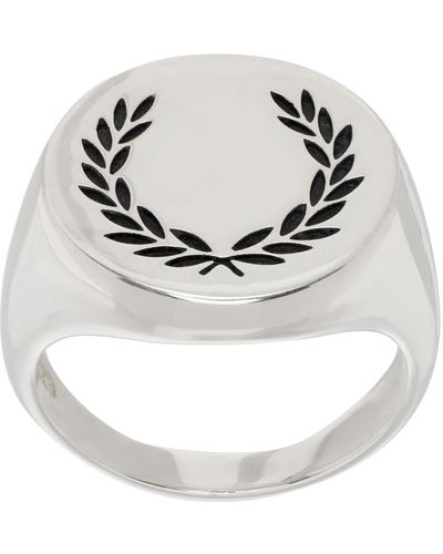 Fred Perry Silver Laurel Wreath Ring - Metallic